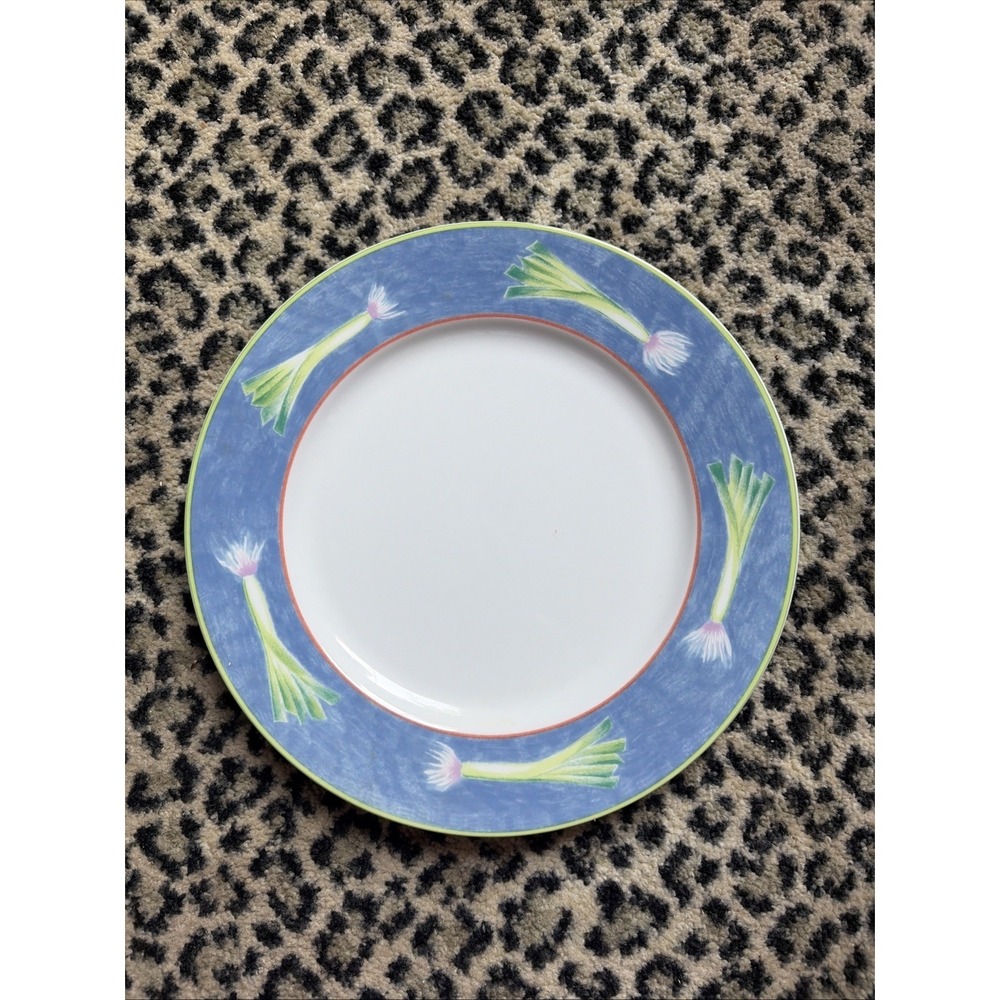 Village Market by Mikasa Replacement Dinner Plate Blue Trim Onions M5156 90s